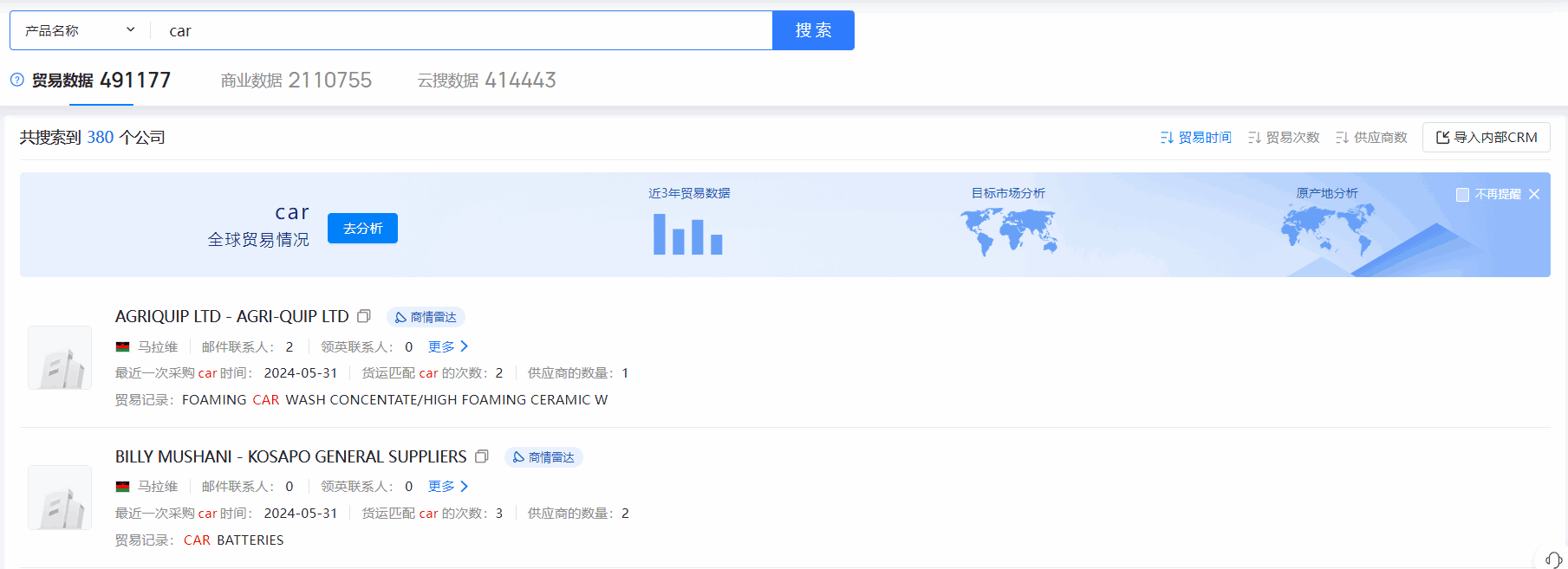 马拉维海关数据,海关数据,豪门国际海关数据